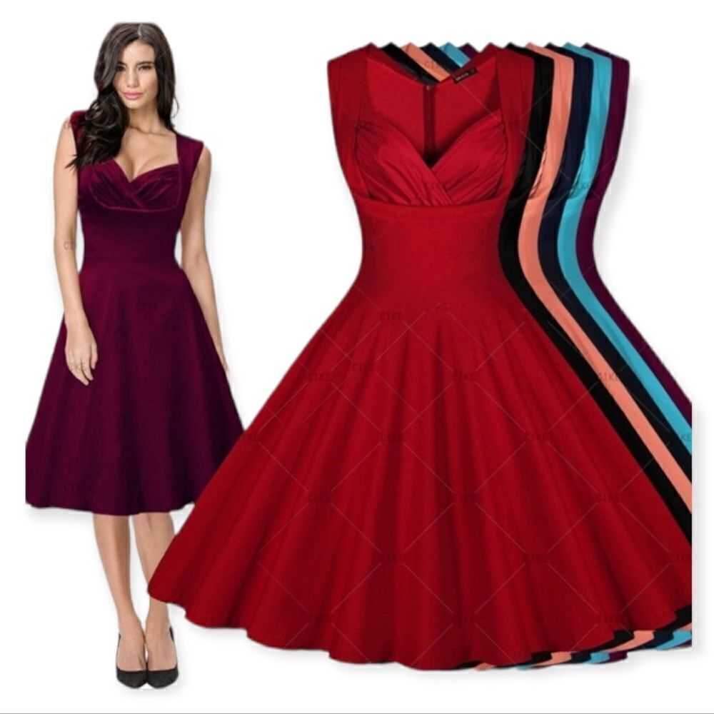 Red Pinup Style Dress - Picture 3 of 4